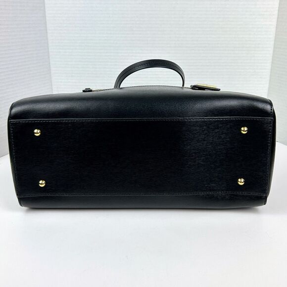 Ralph Lauren Sabine Dome Satchel Shoulder Bag Black Leather Gold HW Luxury Purse - Picture 6 of 16